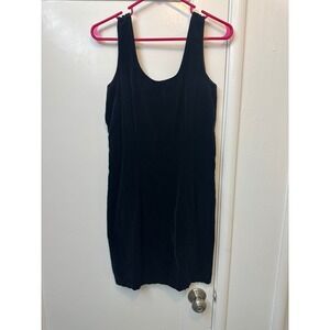 Tickets Clothing Vintage Black‎ Velvet Mini Dress Sleeveless Scoop Neck Size 11